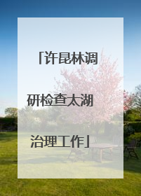 许昆林调研检查太湖治理工作