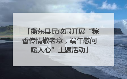衡东县民政局开展“粽香传情敬老意，端午慰问暖人心”主题活动