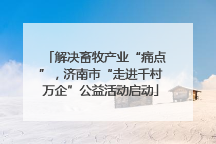 解决畜牧产业“痛点”，济南市“走进千村万企”公益活动启动