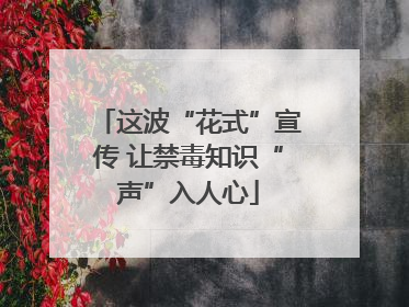 这波“花式”宣传 让禁毒知识“声”入人心