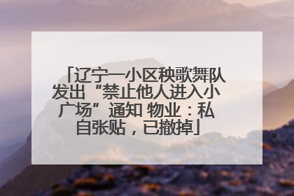 辽宁一小区秧歌舞队发出“禁止他人进入小广场”通知 物业：私自张贴，已撤掉