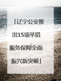 辽宁公安推出15项举措服务保障全面振兴新突破