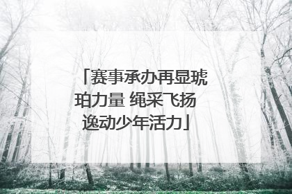 赛事承办再显琥珀力量 绳采飞扬逸动少年活力