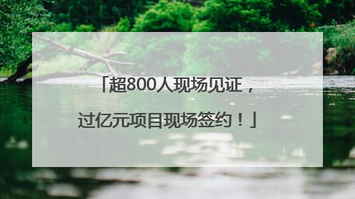 超800人现场见证，过亿元项目现场签约！
