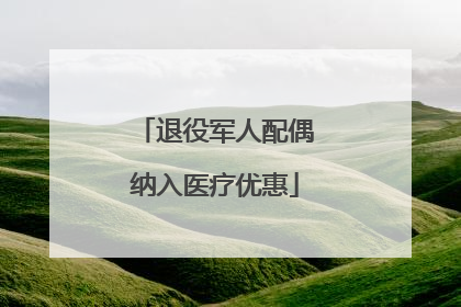 退役军人配偶纳入医疗优惠
