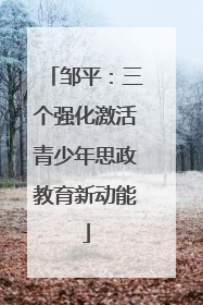 邹平：三个强化激活青少年思政教育新动能