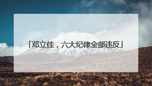 邓立佳，六大纪律全部违反