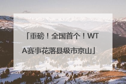 重磅！全国首个！WTA赛事花落县级市京山