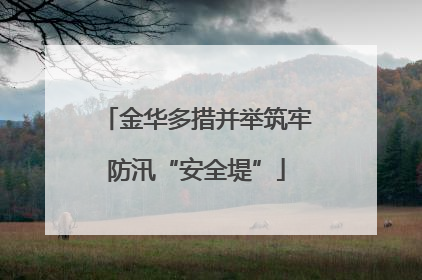 金华多措并举筑牢防汛“安全堤”