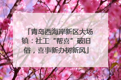 青岛西海岸新区大场镇：社工“帮喜”破旧俗，喜事新办树新风
