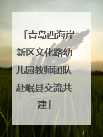 青岛西海岸新区文化路幼儿园教师团队赴岷县交流共建