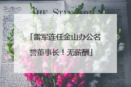 雷军连任金山办公名誉董事长！无薪酬