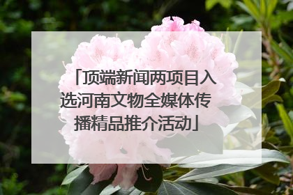 顶端新闻两项目入选河南文物全媒体传播精品推介活动