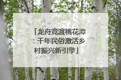 龙舟竞渡桃花潭：千年民俗激活乡村振兴新引擎