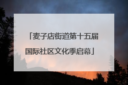 麦子店街道第十五届国际社区文化季启幕