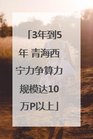 3年到5年 青海西宁力争算力规模达10万P以上