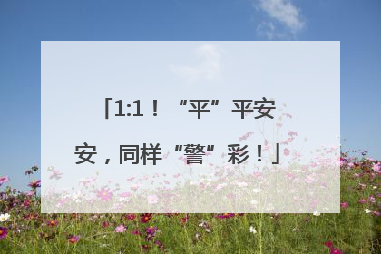 1:1！“平”平安安，同样“警”彩！