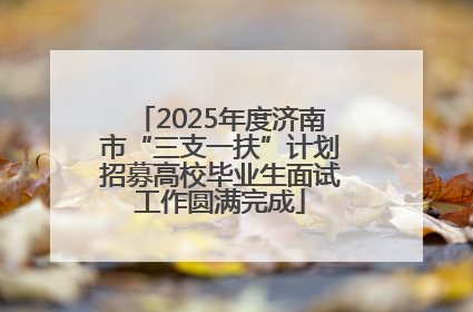 2025年度济南市“三支一扶”计划招募高校毕业生面试工作圆满完成