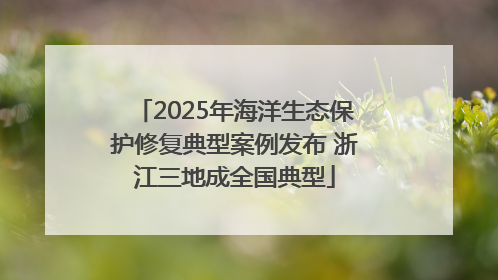 2025年海洋生态保护修复典型案例发布 浙江三地成全国典型