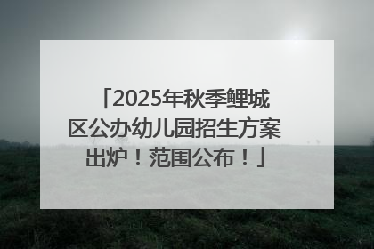 2025年秋季鲤城区公办幼儿园招生方案出炉！范围公布！