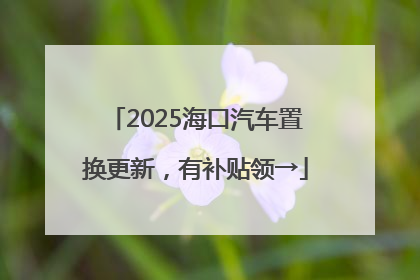 2025海口汽车置换更新，有补贴领→