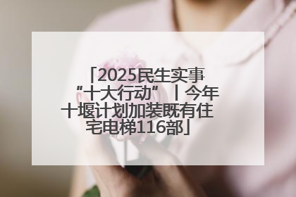 2025民生实事“十大行动”丨今年十堰计划加装既有住宅电梯116部