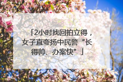 2小时找回拍立得，女子直夸扬中民警“长得帅、办案快”
