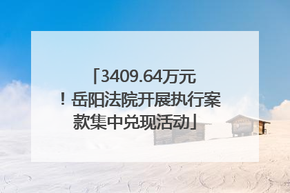 3409.64万元！岳阳法院开展执行案款集中兑现活动