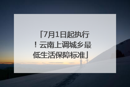 7月1日起执行！云南上调城乡最低生活保障标准