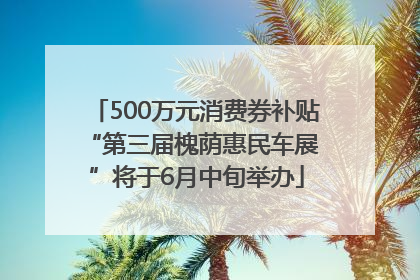 500万元消费券补贴 “第三届槐荫惠民车展”将于6月中旬举办