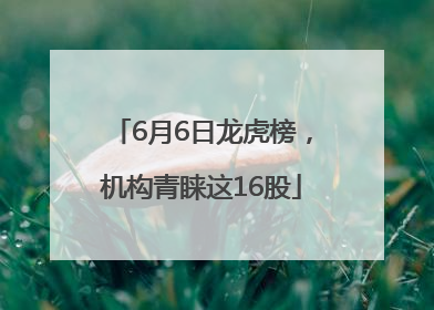 6月6日龙虎榜，机构青睐这16股