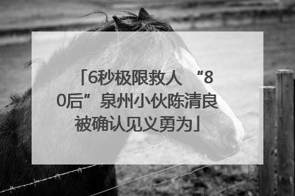 6秒极限救人 “80后”泉州小伙陈清良被确认见义勇为