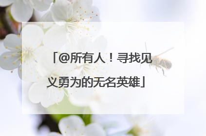 @所有人！寻找见义勇为的无名英雄